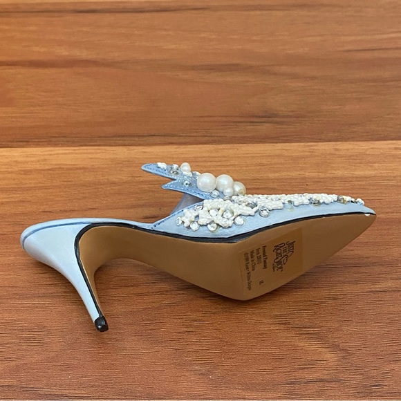 1999 RAINE Just the Right Shoe Frosted Fantasy Mini Ceramic Blue Shoe Figurine - Picture 7 of 12